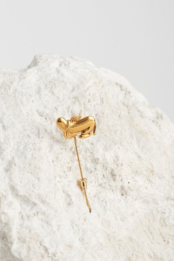 winged phallus pin gold
