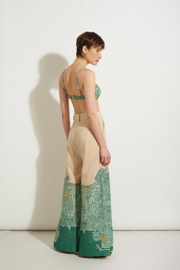 iris pants with labyrinth green top back