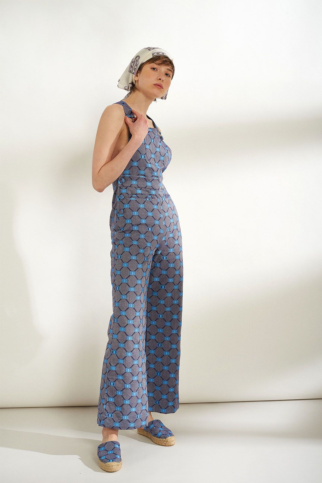 rodanthi dungarees side made of woven on the loom cotton
