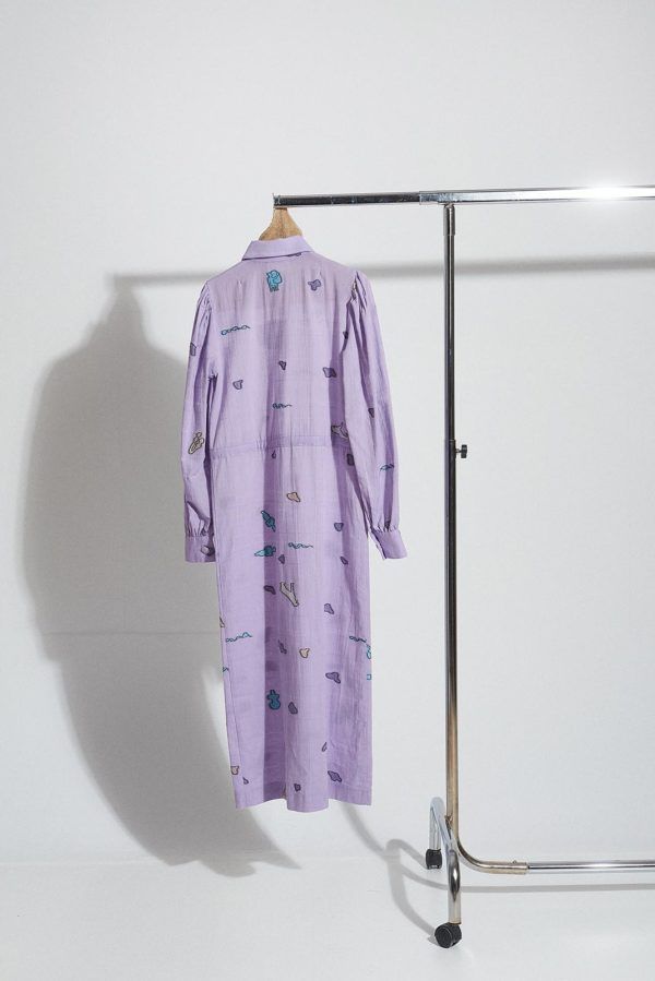 anthippi dress in harta pattern in lilac back side