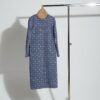 daphne dress in chequered pattern in blue