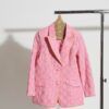 militsa jacket in chequered pattern in pink