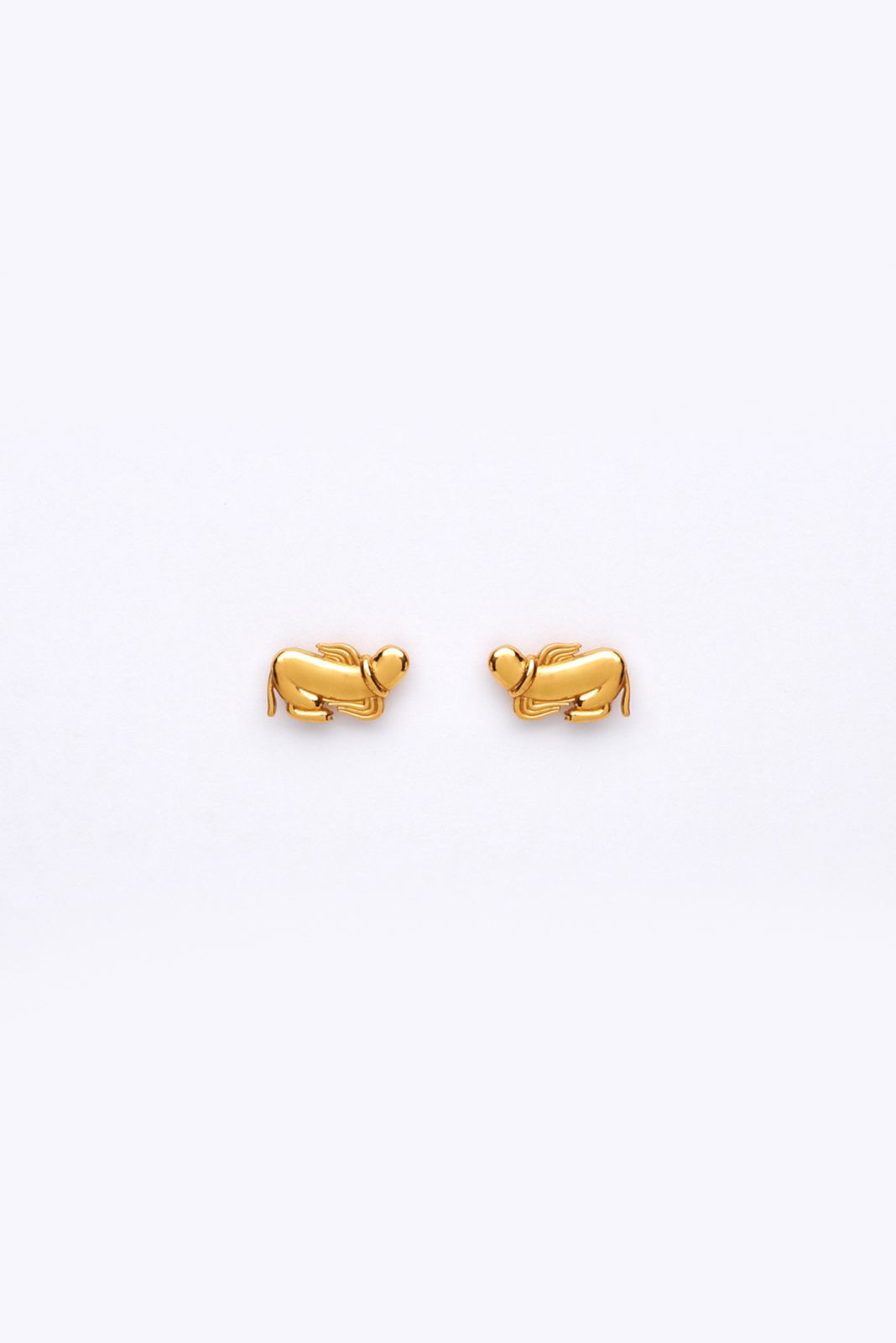 Gold plated phalic earrings