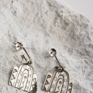 cactus earrings in silver