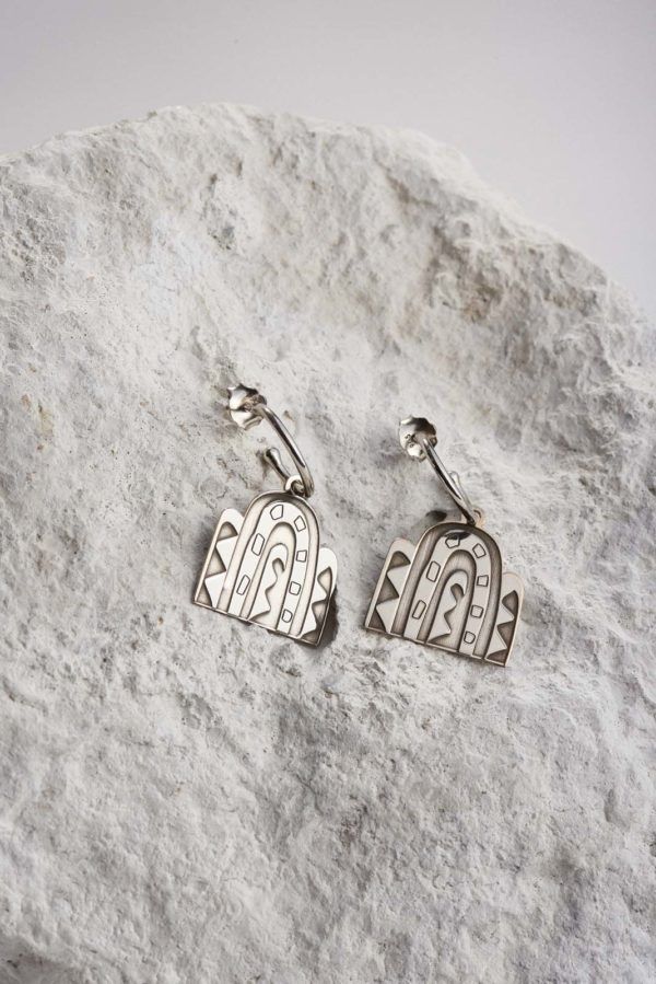 cactus earrings in silver