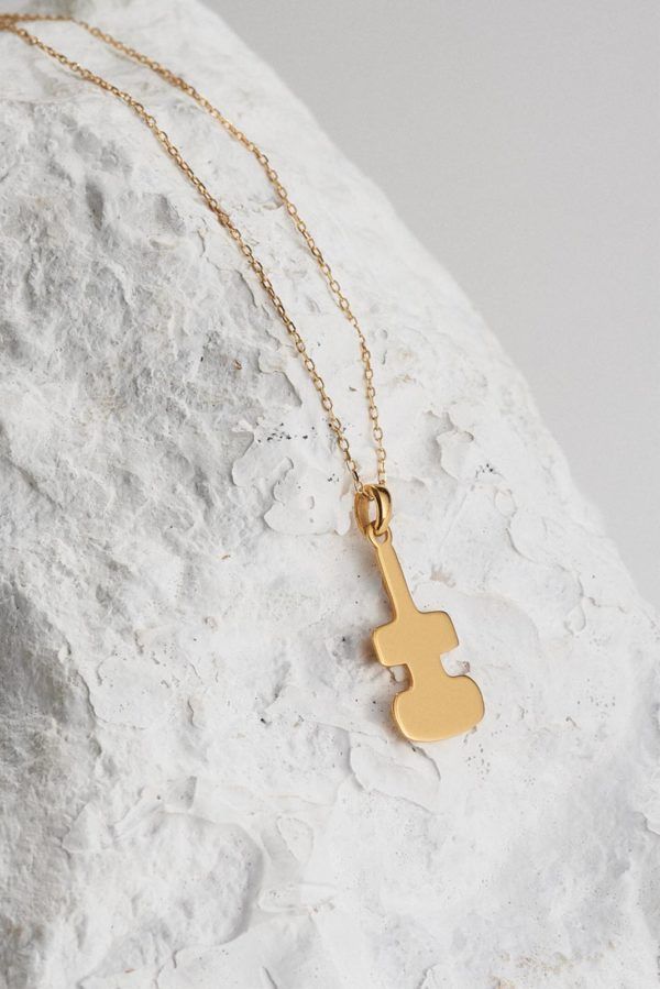 violin necklace in gold